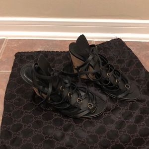 YSL gladiator wedge sandal 37